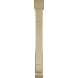 Ekena Millwork - BKTUR0352X24X32OLY06RCPR - Timberthane Faux Wood Olympic Style Bracket w/ Offset Brace, Slat Ends, 3 1/2"W x 24"D x 32"H, Primed Tan