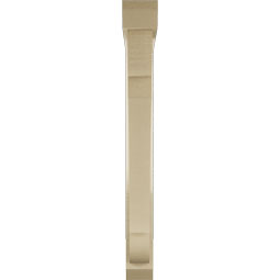 Ekena Millwork - BKTUR0352X28X32OLY06RCPR - Timberthane Faux Wood Olympic Style Bracket w/ Offset Brace, Slat Ends, 3 1/2"W x 28"D x 32"H, Primed Tan