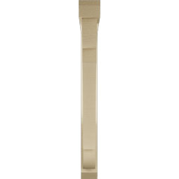Ekena Millwork - BKTUR0352X30X34OLY06RCPR - Timberthane Faux Wood Olympic Style Bracket w/ Offset Brace, Slat Ends, 3 1/2"W x 30"D x 34"H, Primed Tan