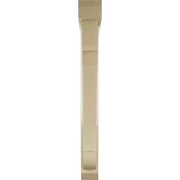 Ekena Millwork - BKTUR0352X32X32OLY06RCPR - Timberthane Faux Wood Olympic Style Bracket w/ Offset Brace, Slat Ends, 3 1/2"W x 32"D x 32"H, Primed Tan