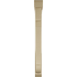 Ekena Millwork - BKTUR0352X32X36OLY06RCPR - Timberthane Faux Wood Olympic Style Bracket w/ Offset Brace, Slat Ends, 3 1/2"W x 32"D x 36"H, Primed Tan