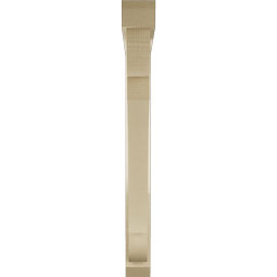 Ekena Millwork - BKTUR0352X34X34OLY06RCPR - Timberthane Faux Wood Olympic Style Bracket w/ Offset Brace, Slat Ends, 3 1/2"W x 34"D x 34"H, Primed Tan