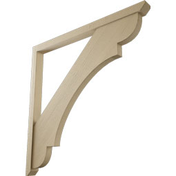Ekena Millwork - BKTUR0352X48X48OLY06RCPR - Timberthane Faux Wood Olympic Style Bracket w/ Offset Brace, Slat Ends, 3 1/2"W x 48"D x 48"H, Primed Tan
