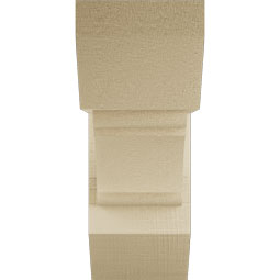 Ekena Millwork - BKTUR0554X14X14OLY06RCPR - Timberthane Faux Wood Olympic Style Bracket w/ Offset Brace, Slat Ends, 5 1/2"W x 14"D x 14"H, Primed Tan