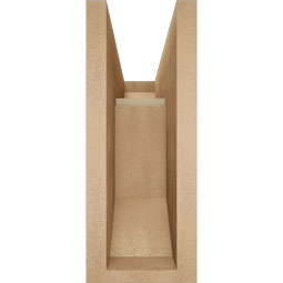 Ekena Millwork - BKTUR0554X14X14OLY06RCPR - Timberthane Faux Wood Olympic Style Bracket w/ Offset Brace, Slat Ends, 5 1/2"W x 14"D x 14"H, Primed Tan