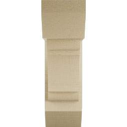 Ekena Millwork - BKTUR0554X14X18OLY06RCPR - Timberthane Faux Wood Olympic Style Bracket w/ Offset Brace, Slat Ends, 5 1/2"W x 14"D x 18"H, Primed Tan