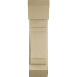 Ekena Millwork - BKTUR0554X14X22OLY06RCPR - Timberthane Faux Wood Olympic Style Bracket w/ Offset Brace, Slat Ends, 5 1/2"W x 14"D x 22"H, Primed Tan