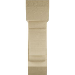 Ekena Millwork - BKTUR0554X16X20OLY06RCPR - Timberthane Faux Wood Olympic Style Bracket w/ Offset Brace, Slat Ends, 5 1/2"W x 16"D x 20"H, Primed Tan