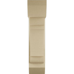 Ekena Millwork - BKTUR0554X16X24OLY06RCPR - Timberthane Faux Wood Olympic Style Bracket w/ Offset Brace, Slat Ends, 5 1/2"W x 16"D x 24"H, Primed Tan