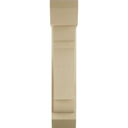 Ekena Millwork - BKTUR0554X16X28OLY06RCPR - Timberthane Faux Wood Olympic Style Bracket w/ Offset Brace, Slat Ends, 5 1/2"W x 16"D x 28"H, Primed Tan