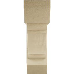 Ekena Millwork - BKTUR0554X18X18OLY06RCPR - Timberthane Faux Wood Olympic Style Bracket w/ Offset Brace, Slat Ends, 5 1/2"W x 18"D x 18"H, Primed Tan