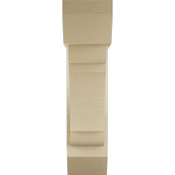 Ekena Millwork - BKTUR0554X18X22OLY06RCPR - Timberthane Faux Wood Olympic Style Bracket w/ Offset Brace, Slat Ends, 5 1/2"W x 18"D x 22"H, Primed Tan