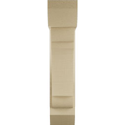 Ekena Millwork - BKTUR0554X18X26OLY06RCPR - Timberthane Faux Wood Olympic Style Bracket w/ Offset Brace, Slat Ends, 5 1/2"W x 18"D x 26"H, Primed Tan