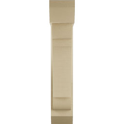Ekena Millwork - BKTUR0554X18X30OLY06RCPR - Timberthane Faux Wood Olympic Style Bracket w/ Offset Brace, Slat Ends, 5 1/2"W x 18"D x 30"H, Primed Tan