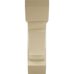 Ekena Millwork - BKTUR0554X20X20OLY06RCPR - Timberthane Faux Wood Olympic Style Bracket w/ Offset Brace, Slat Ends, 5 1/2"W x 20"D x 20"H, Primed Tan