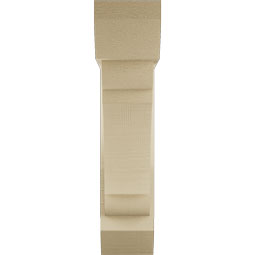 Ekena Millwork - BKTUR0554X20X24OLY06RCPR - Timberthane Faux Wood Olympic Style Bracket w/ Offset Brace, Slat Ends, 5 1/2"W x 20"D x 24"H, Primed Tan