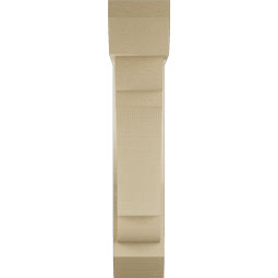 Ekena Millwork - BKTUR0554X20X28OLY06RCPR - Timberthane Faux Wood Olympic Style Bracket w/ Offset Brace, Slat Ends, 5 1/2"W x 20"D x 28"H, Primed Tan