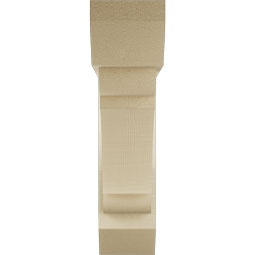 Ekena Millwork - BKTUR0554X22X22OLY06RCPR - Timberthane Faux Wood Olympic Style Bracket w/ Offset Brace, Slat Ends, 5 1/2"W x 22"D x 22"H, Primed Tan