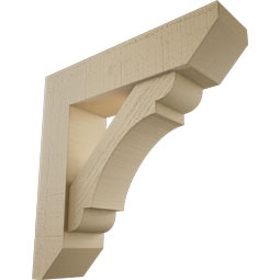 Ekena Millwork - BKTUR0554X22X22OLY06RCPR - Timberthane Faux Wood Olympic Style Bracket w/ Offset Brace, Slat Ends, 5 1/2"W x 22"D x 22"H, Primed Tan