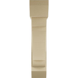 Ekena Millwork - BKTUR0554X22X26OLY06RCPR - Timberthane Faux Wood Olympic Style Bracket w/ Offset Brace, Slat Ends, 5 1/2"W x 22"D x 26"H, Primed Tan