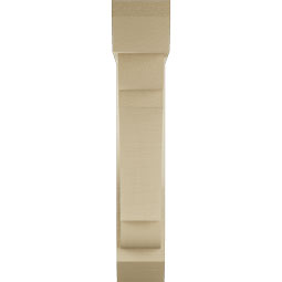 Ekena Millwork - BKTUR0554X22X30OLY06RCPR - Timberthane Faux Wood Olympic Style Bracket w/ Offset Brace, Slat Ends, 5 1/2"W x 22"D x 30"H, Primed Tan