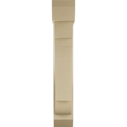 Ekena Millwork - BKTUR0554X22X34OLY06RCPR - Timberthane Faux Wood Olympic Style Bracket w/ Offset Brace, Slat Ends, 5 1/2"W x 22"D x 34"H, Primed Tan