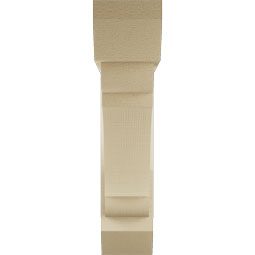 Ekena Millwork - BKTUR0554X24X24OLY06RCPR - Timberthane Faux Wood Olympic Style Bracket w/ Offset Brace, Slat Ends, 5 1/2"W x 24"D x 24"H, Primed Tan