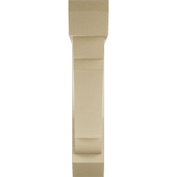 Ekena Millwork - BKTUR0554X24X28OLY06RCPR - Timberthane Faux Wood Olympic Style Bracket w/ Offset Brace, Slat Ends, 5 1/2"W x 24"D x 28"H, Primed Tan