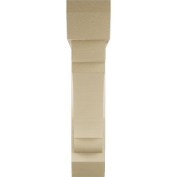 Ekena Millwork - BKTUR0554X26X26OLY06RCPR - Timberthane Faux Wood Olympic Style Bracket w/ Offset Brace, Slat Ends, 5 1/2"W x 26"D x 26"H, Primed Tan
