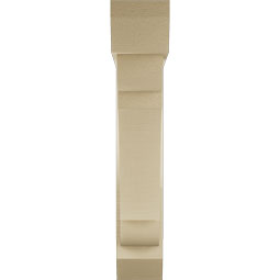 Ekena Millwork - BKTUR0554X26X30OLY06RCPR - Timberthane Faux Wood Olympic Style Bracket w/ Offset Brace, Slat Ends, 5 1/2"W x 26"D x 30"H, Primed Tan