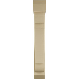 Ekena Millwork - BKTUR0554X26X38OLY06RCPR - Timberthane Faux Wood Olympic Style Bracket w/ Offset Brace, Slat Ends, 5 1/2"W x 26"D x 38"H, Primed Tan