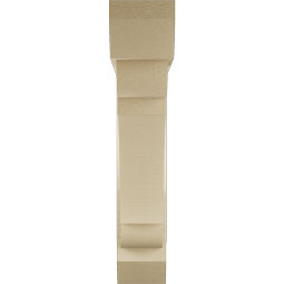 Ekena Millwork - BKTUR0554X28X28OLY06RCPR - Timberthane Faux Wood Olympic Style Bracket w/ Offset Brace, Slat Ends, 5 1/2"W x 28"D x 28"H, Primed Tan