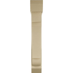 Ekena Millwork - BKTUR0554X28X36OLY06RCPR - Timberthane Faux Wood Olympic Style Bracket w/ Offset Brace, Slat Ends, 5 1/2"W x 28"D x 36"H, Primed Tan