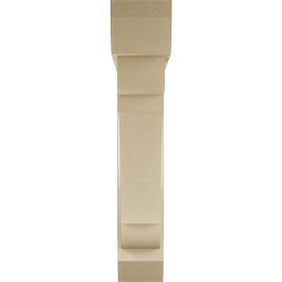 Ekena Millwork - BKTUR0554X30X30OLY06RCPR - Timberthane Faux Wood Olympic Style Bracket w/ Offset Brace, Slat Ends, 5 1/2"W x 30"D x 30"H, Primed Tan
