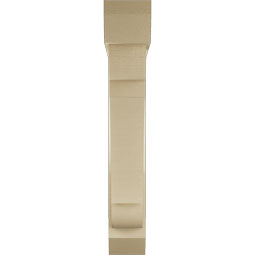 Ekena Millwork - BKTUR0554X30X34OLY06RCPR - Timberthane Faux Wood Olympic Style Bracket w/ Offset Brace, Slat Ends, 5 1/2"W x 30"D x 34"H, Primed Tan