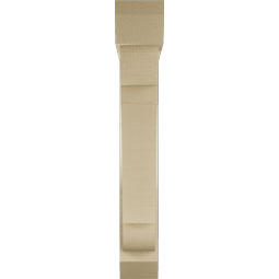 Ekena Millwork - BKTUR0554X30X36OLY06RCPR - Timberthane Faux Wood Olympic Style Bracket w/ Offset Brace, Slat Ends, 5 1/2"W x 30"D x 36"H, Primed Tan