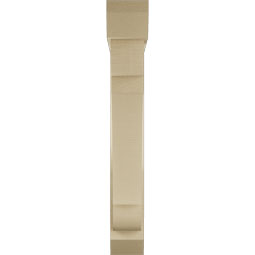 Ekena Millwork - BKTUR0554X30X38OLY06RCPR - Timberthane Faux Wood Olympic Style Bracket w/ Offset Brace, Slat Ends, 5 1/2"W x 30"D x 38"H, Primed Tan