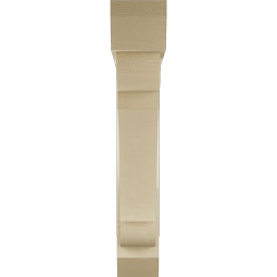 Ekena Millwork - BKTUR0554X32X32OLY06RCPR - Timberthane Faux Wood Olympic Style Bracket w/ Offset Brace, Slat Ends, 5 1/2"W x 32"D x 32"H, Primed Tan