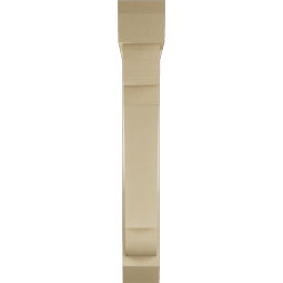 Ekena Millwork - BKTUR0554X32X38OLY06RCPR - Timberthane Faux Wood Olympic Style Bracket w/ Offset Brace, Slat Ends, 5 1/2"W x 32"D x 38"H, Primed Tan