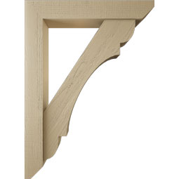 Ekena Millwork - BKTUR0554X32X44OLY06RCPR - Timberthane Faux Wood Olympic Style Bracket w/ Offset Brace, Slat Ends, 5 1/2"W x 32"D x 44"H, Primed Tan