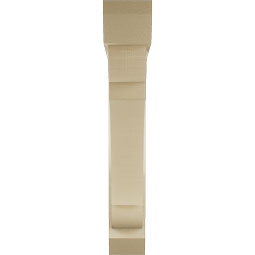Ekena Millwork - BKTUR0554X34X34OLY06RCPR - Timberthane Faux Wood Olympic Style Bracket w/ Offset Brace, Slat Ends, 5 1/2"W x 34"D x 34"H, Primed Tan