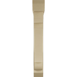 Ekena Millwork - BKTUR0554X34X40OLY06RCPR - Timberthane Faux Wood Olympic Style Bracket w/ Offset Brace, Slat Ends, 5 1/2"W x 34"D x 40"H, Primed Tan
