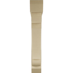 Ekena Millwork - BKTUR0554X36X36OLY06RCPR - Timberthane Faux Wood Olympic Style Bracket w/ Offset Brace, Slat Ends, 5 1/2"W x 36"D x 36"H, Primed Tan
