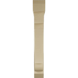Ekena Millwork - BKTUR0554X36X40OLY06RCPR - Timberthane Faux Wood Olympic Style Bracket w/ Offset Brace, Slat Ends, 5 1/2"W x 36"D x 40"H, Primed Tan
