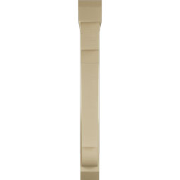 Ekena Millwork - BKTUR0554X36X48OLY06RCPR - Timberthane Faux Wood Olympic Style Bracket w/ Offset Brace, Slat Ends, 5 1/2"W x 36"D x 48"H, Primed Tan