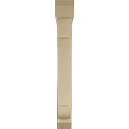 Ekena Millwork - BKTUR0554X38X44OLY06RCPR - Timberthane Faux Wood Olympic Style Bracket w/ Offset Brace, Slat Ends, 5 1/2"W x 38"D x 44"H, Primed Tan