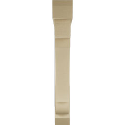 Ekena Millwork - BKTUR0554X40X40OLY06RCPR - Timberthane Faux Wood Olympic Style Bracket w/ Offset Brace, Slat Ends, 5 1/2"W x 40"D x 40"H, Primed Tan