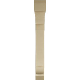 Ekena Millwork - BKTUR0554X44X44OLY06RCPR - Timberthane Faux Wood Olympic Style Bracket w/ Offset Brace, Slat Ends, 5 1/2"W x 44"D x 44"H, Primed Tan
