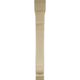 Ekena Millwork - BKTUR0554X46X46OLY06RCPR - Timberthane Faux Wood Olympic Style Bracket w/ Offset Brace, Slat Ends, 5 1/2"W x 46"D x 46"H, Primed Tan