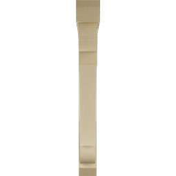 Ekena Millwork - BKTUR0554X48X48OLY06RCPR - Timberthane Faux Wood Olympic Style Bracket w/ Offset Brace, Slat Ends, 5 1/2"W x 48"D x 48"H, Primed Tan